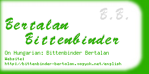bertalan bittenbinder business card
